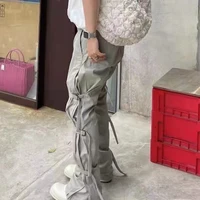 harajuku side 3 straps drawstring vibe style mens casual trousers oversized streetwear loosse overalls hip hip cargo pants