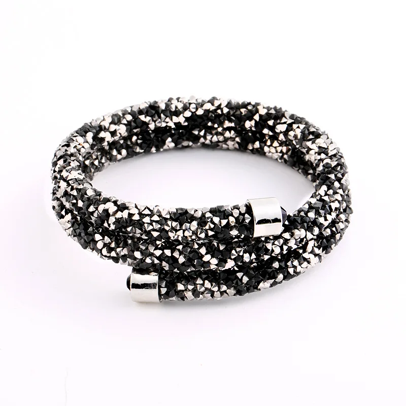 Новое поступление изысканный двойной круг Кристалл Стразы пылезащитный браслет