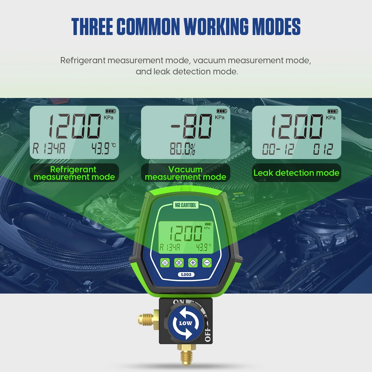 MRCARTOOL L202 Air Conditioning Refrigerant HVAC Vacuum Pressure Manifold Temperature Leakage Test Refrigeration 90 | Автомобили и