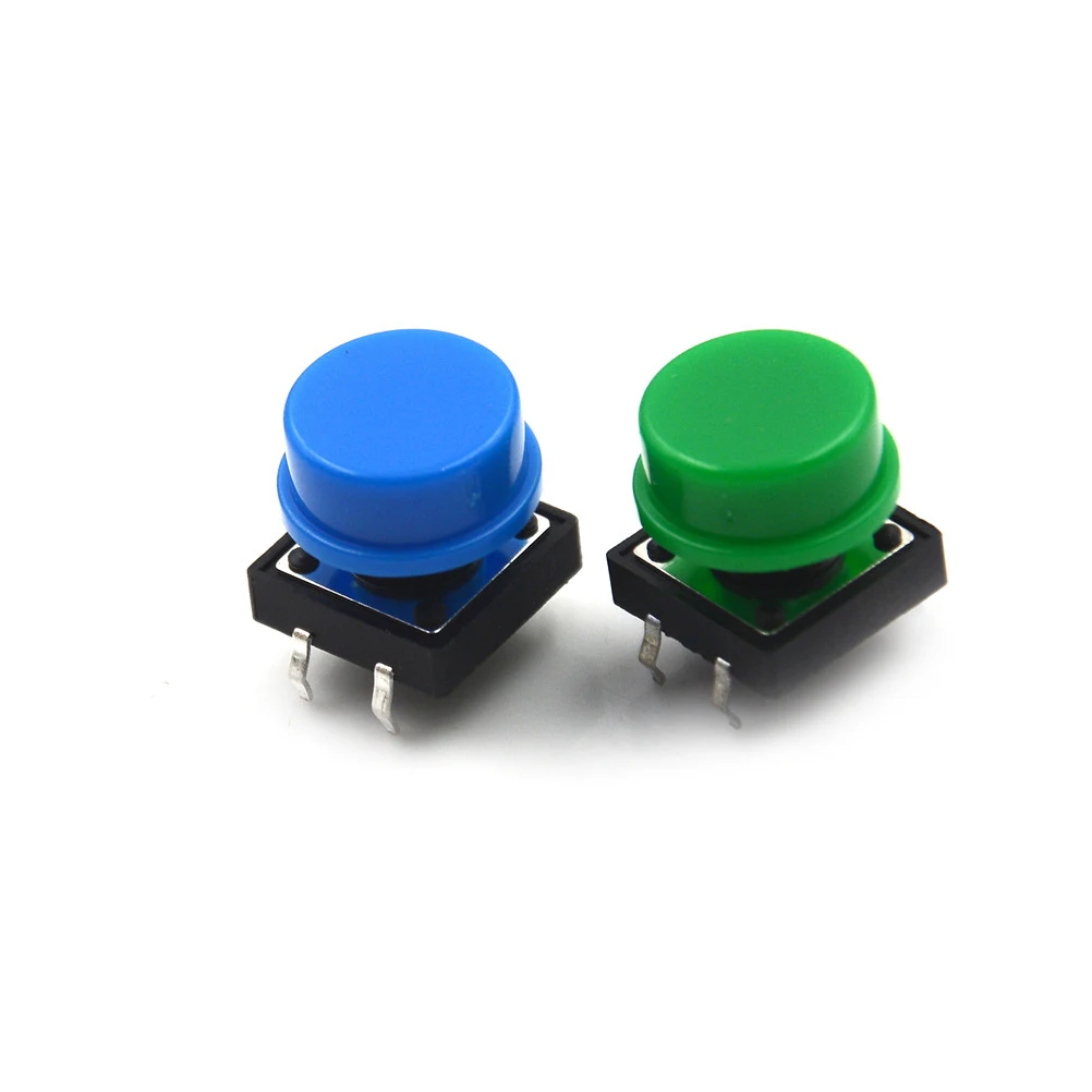 20pcs Tactile Push Button Switch Momentary 12*12*7.3MM Micro + 5 Colors Tact Cap for DIY Kit | Обустройство дома