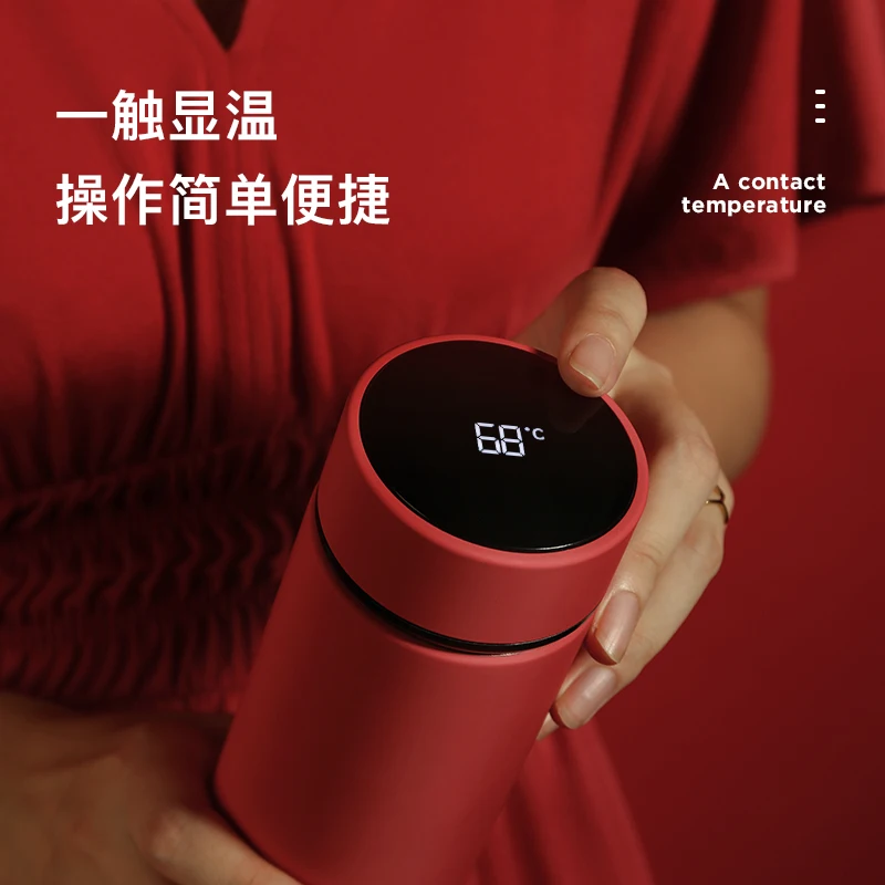 Термоизоляционная кружка с умным дисплеем 500 мл портативная вакуумная фляжка из