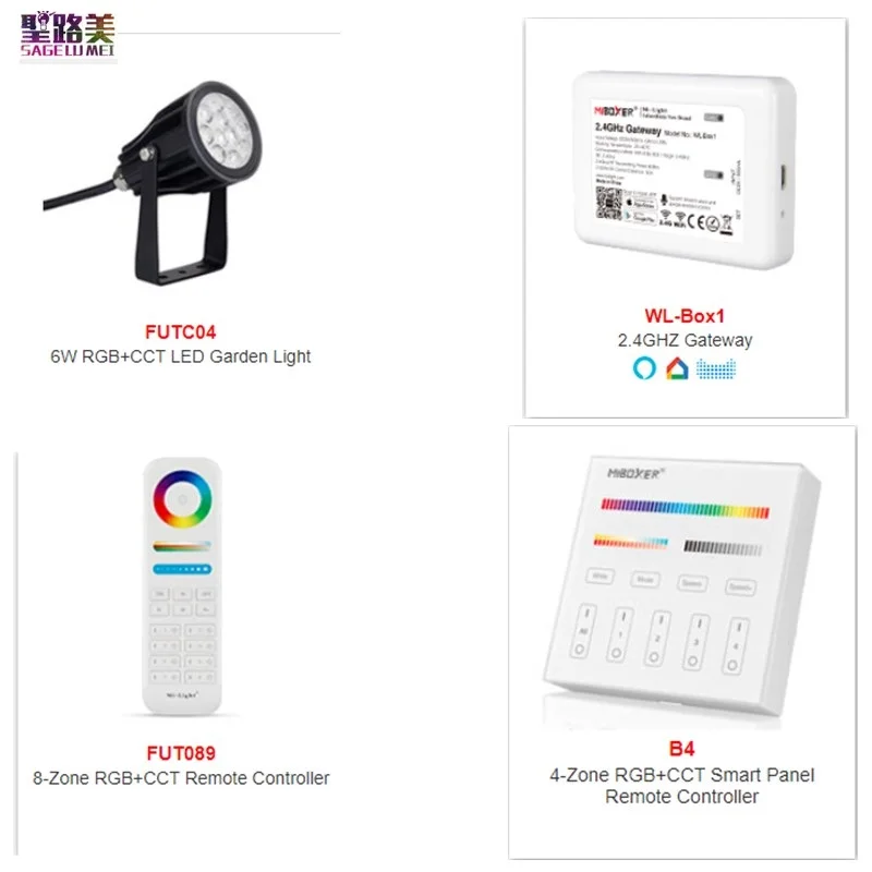 

Умный светодиодный светильник для сада FUTC04, 6 Вт, RGB + CCT, 110 В, 220 В, 2,4 ГГц, светодиодный светильник для лужайки, водонепроницаемый IP66