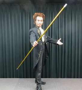 Металлический появляющийся тростник золотистого цвета с бесплатными перчатками, 1 шт., 59150 см, карманная волшебная палочка для персонажей, сценический магический реквизит