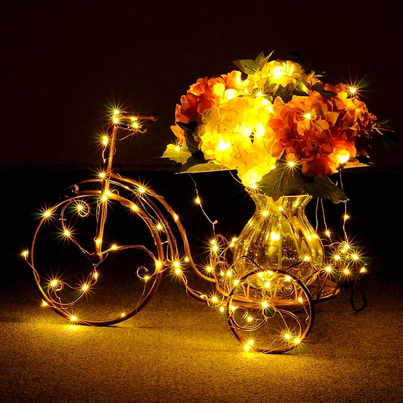 Battery Operated Sound Activated LED Music String Lights 5M 10M Silver Wire Garland Home Christmas Wedding Party Decoration | Освещение