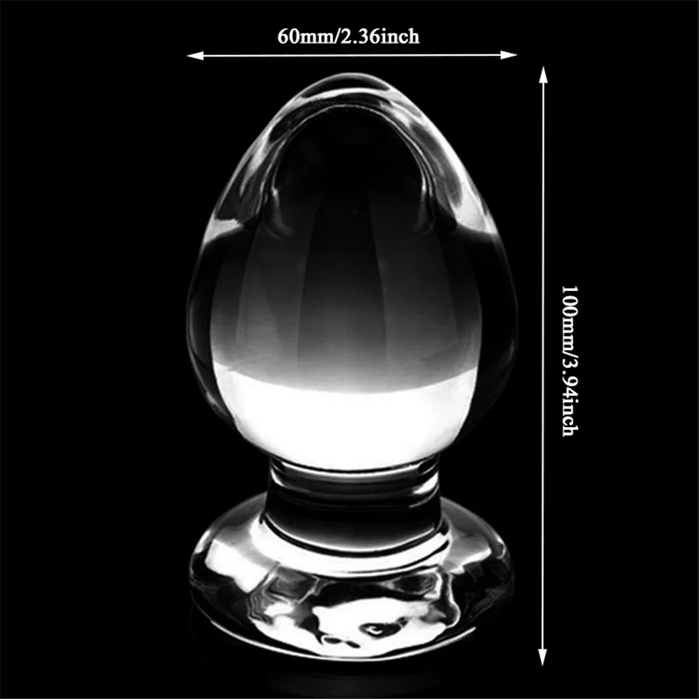 Анальная большая пробка 60 мм Хрустальная стеклянная секс-игрушки для мужчин