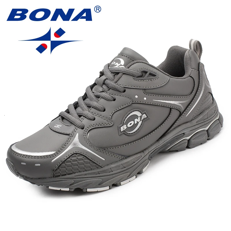Кроссовки BONA мужские кожаные на шнуровке, удобные светильник демпфирующие спортивные, для улицы, бега, спортивная обувь для мужчин от AliExpress RU&CIS NEW