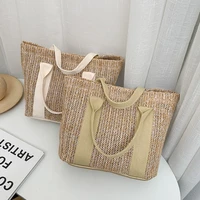 2021 new fashion summer trendy straw bag ladies popular color handbag luxury designer zipper color matching handbag