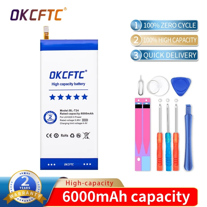 

New 6000mAh Battery for LG BL-T24 K220 X Power k220ds k220dsk k220dsz k220y k220z ls755