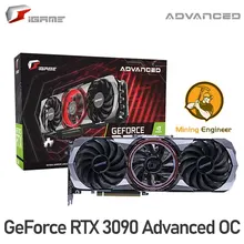 Colorful Raphic Card iGame GeForce RTX 3090 Advanced OC 24G GDDR6X Graphics Cards 384-bit HDMI-Compatible PCI-E 4.0 GPU MINING