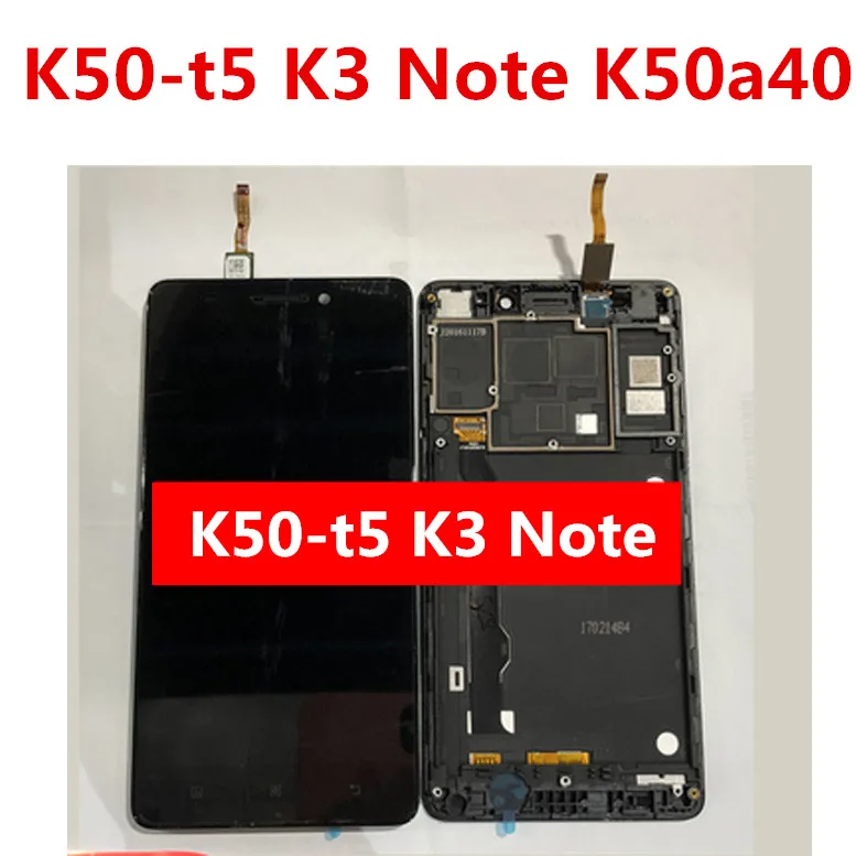 ЖК дисплей с тачскрином в сборе рамкой для Lenovo K50 t3s K3 Note K50a40 запасные части|Экраны