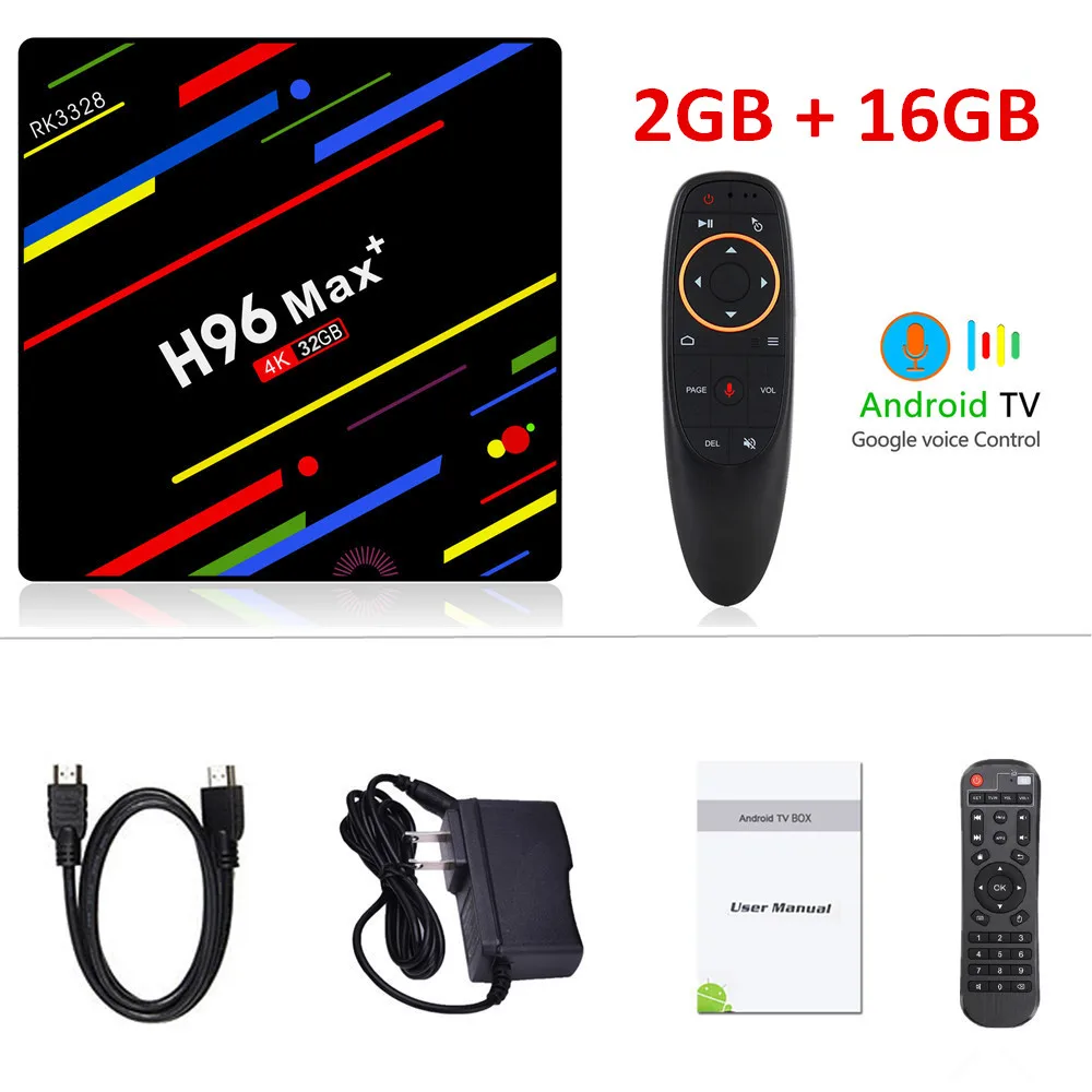 2G 16G voice remote H96 MAX Plus ТВ приставка Android 9,0 4 Гб ОЗУ 32 Гб 64 Гб ПЗУ RK3328 телеприставка 5G Wifi 4K смарт медиаплеер pro PK X96 RK3318 HK1 - Цвет: 2G 16G voice remote