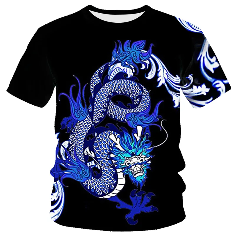 

2021 New 3D Dragon Print T-shirt Men's Women's Fashion Streetwear T-shirt Harajuku T-shirt Animal Shirt Anime Short Sleeve tops