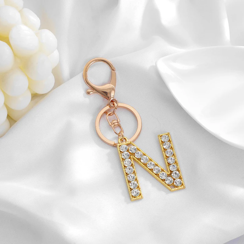 Письмо кулон брелок с украшением в виде кристаллов Стразы алфавит для ключей