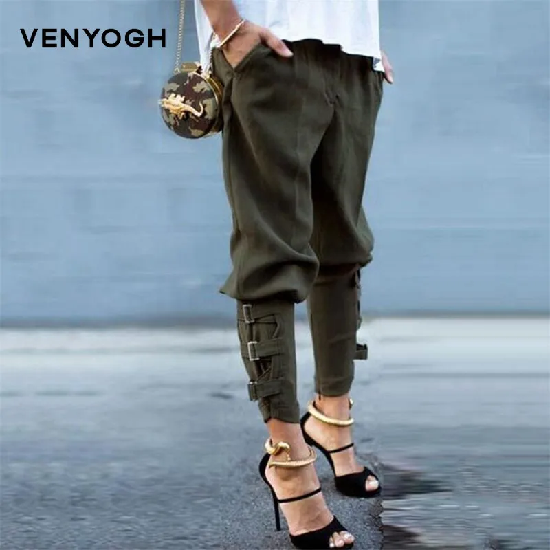 Женские повседневные шаровары Venyogh, женские брюки в европейском и американском стиле, Укороченные прямые женские брюки