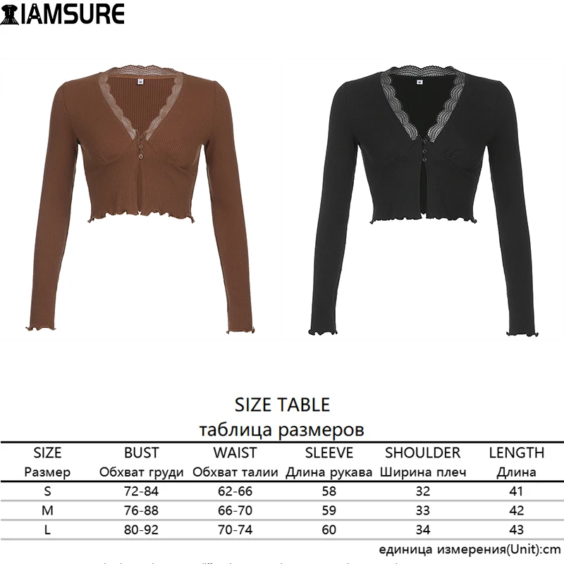 

IAMSURE Women Knitted Cardigans Sweater Fashion Autumn Long Sleeve Loose Coat Casual Button Thick V Neck Solid Female Tops 2020