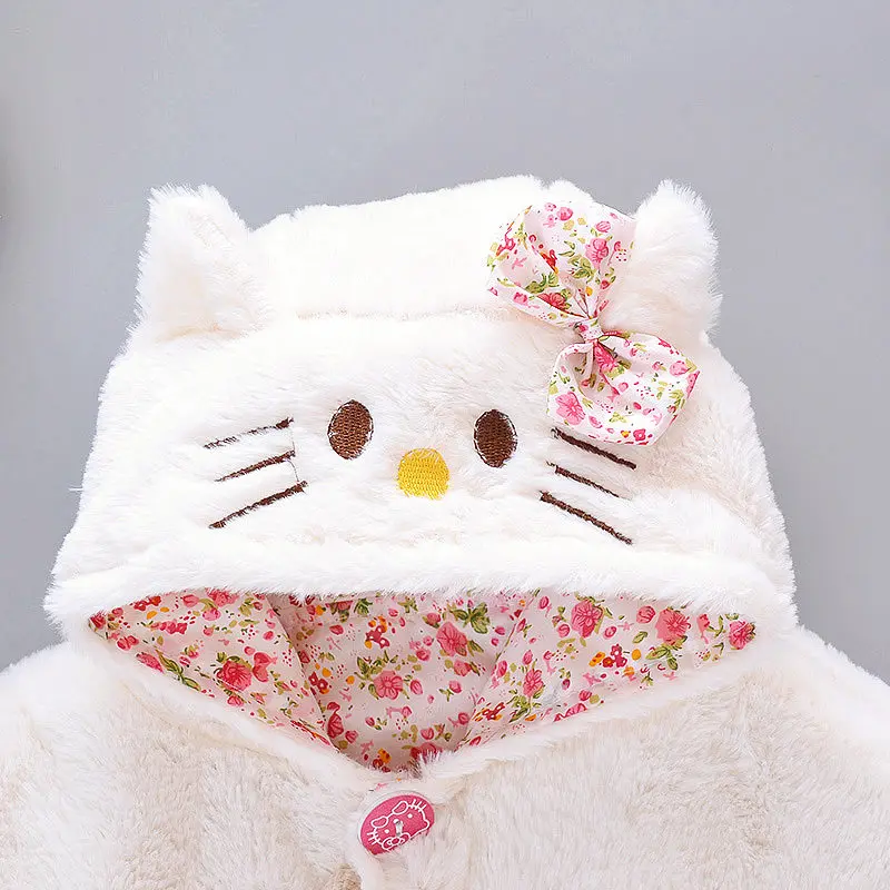 Русский на осень для маленьких девочек кашемир мех с отложным воротником и