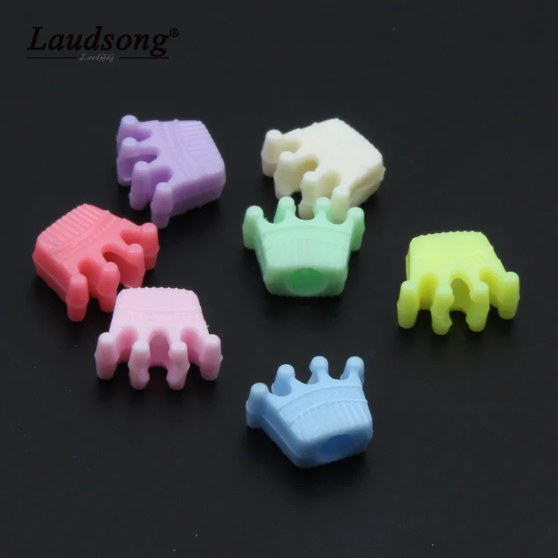 50PCS 10X13MM Random Color Mixing Crown Shape Beads For DIY Children's Toys Necklace Jewelry Making Beading Spacer | Украшения и