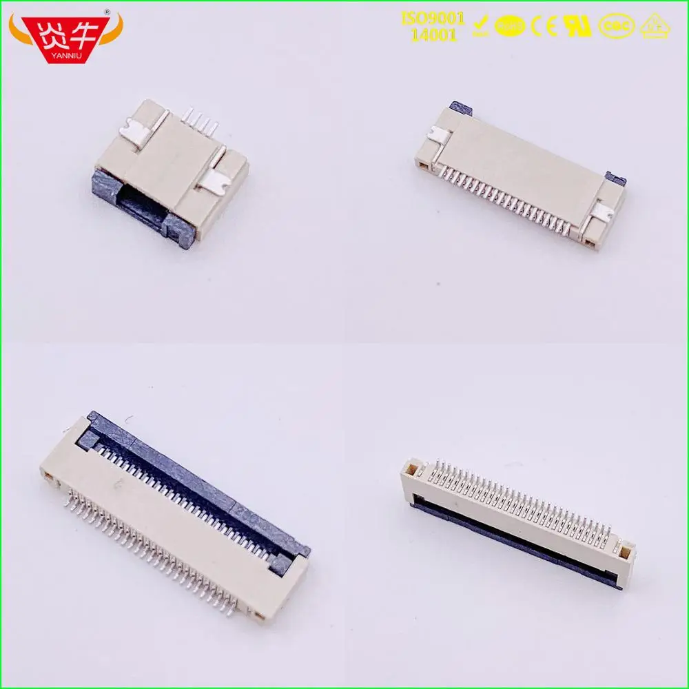 50Pcs FPC FFC 0.5mm Pitch 60 Pin Flip Type Ribbon Flat Connector Bottom Contact