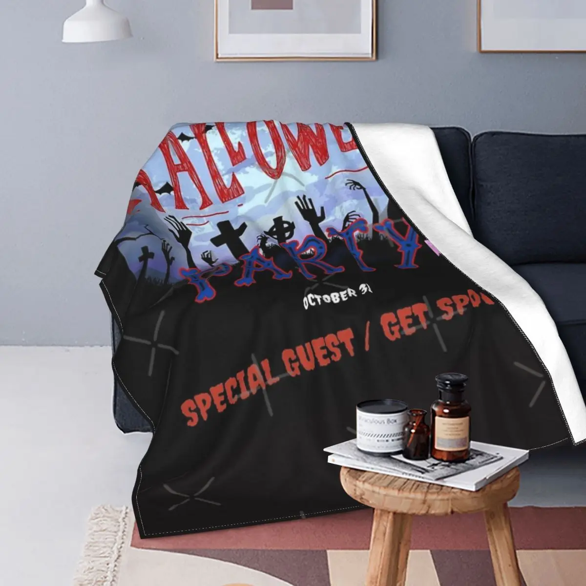 

Manta a cuadros para fiesta de Halloween, cubrecamas de muselina, ropa de cama y fundas, 430