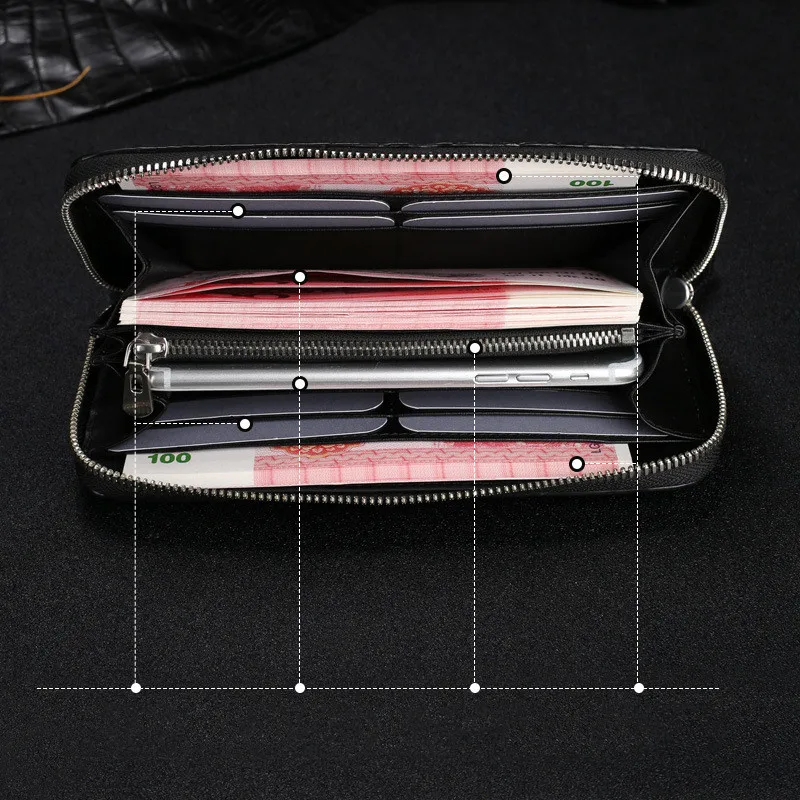 Классический дизайнерский Мужской Длинный кошелек из экзотической натуральной