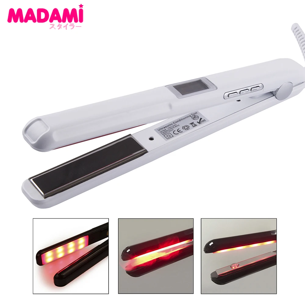 

Madami LCD Ultrasonic Infrared Hair Care Tool Hair Iron Keratin Treatment Argan Oil Recover Damaged Hair Smooth Treatment Iron