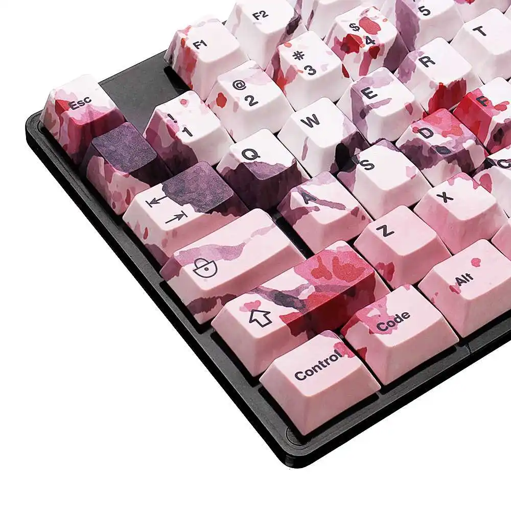 

126 Key PBT Five-Sided Sakura Filco Keycaps Set For Cherry G80-3000/3494, G80-3800/3802/3850 68 Key Mechanical Keyboard