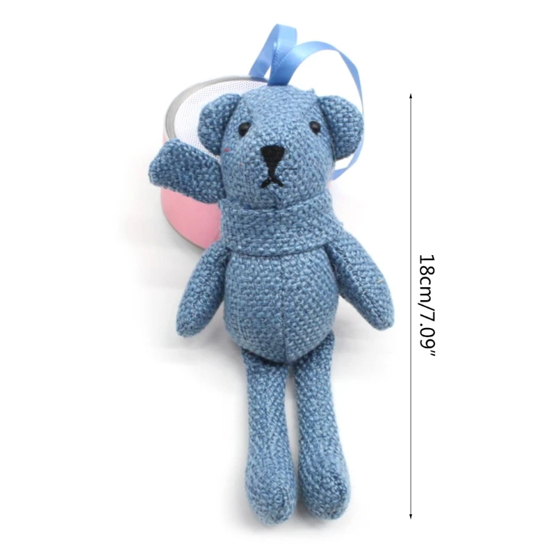 

18cm/7inch Mini Stuffed Bear Pendant Key Ring Birthday Party Cake Decoration Mini Soft Realistic Doll DIY Ornament Toy