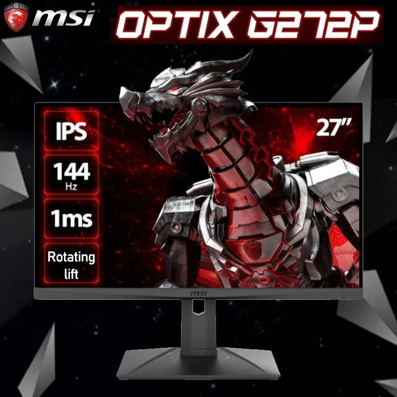 

MSI Optix G272P 27 Inch PC Monitor 144Hz 1ms FastIPS Lcd Display 144Hz HDMI Desktop Gaming Gamer Computer Screen Flat Panel MSI