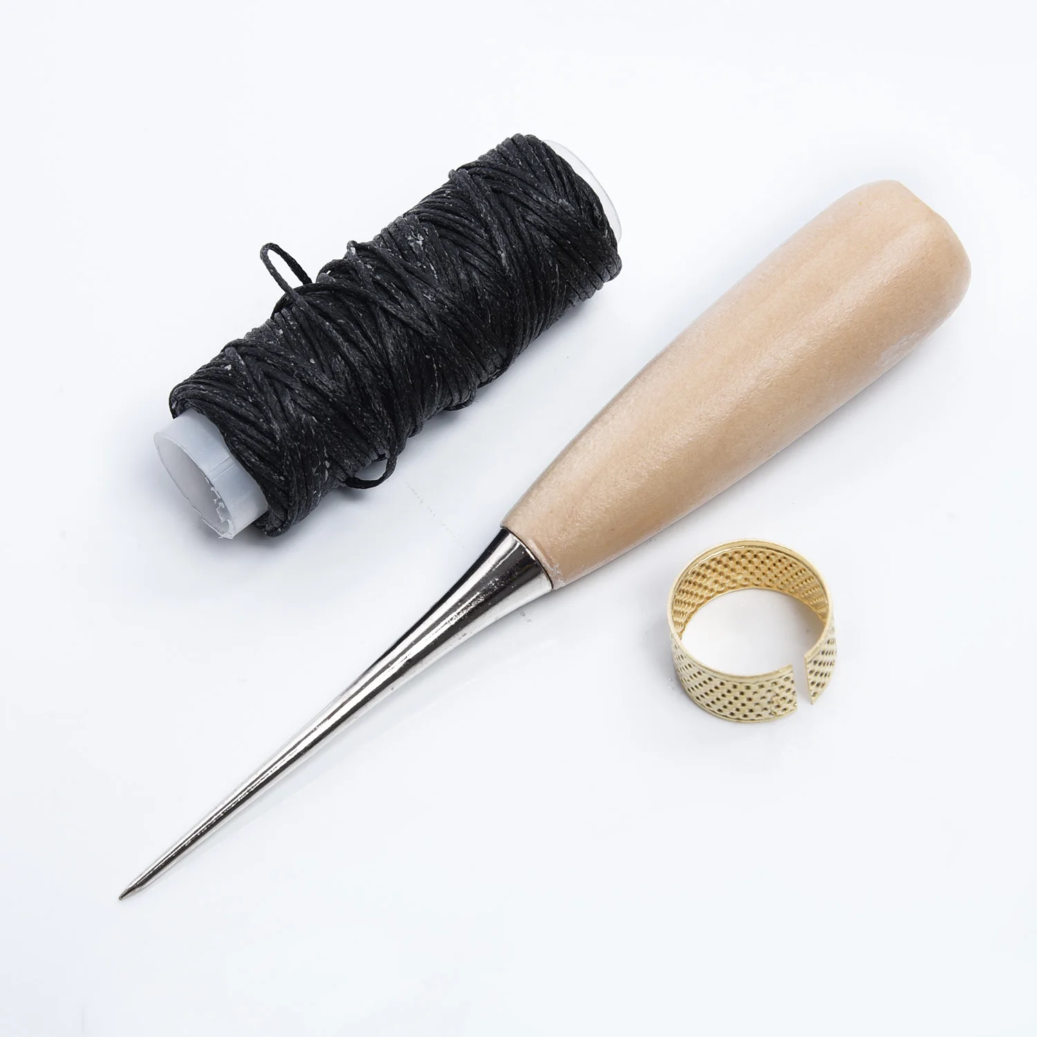 Кожаные Швейные иглы + нить шнур набор наперстков DIY кожа ручной работы