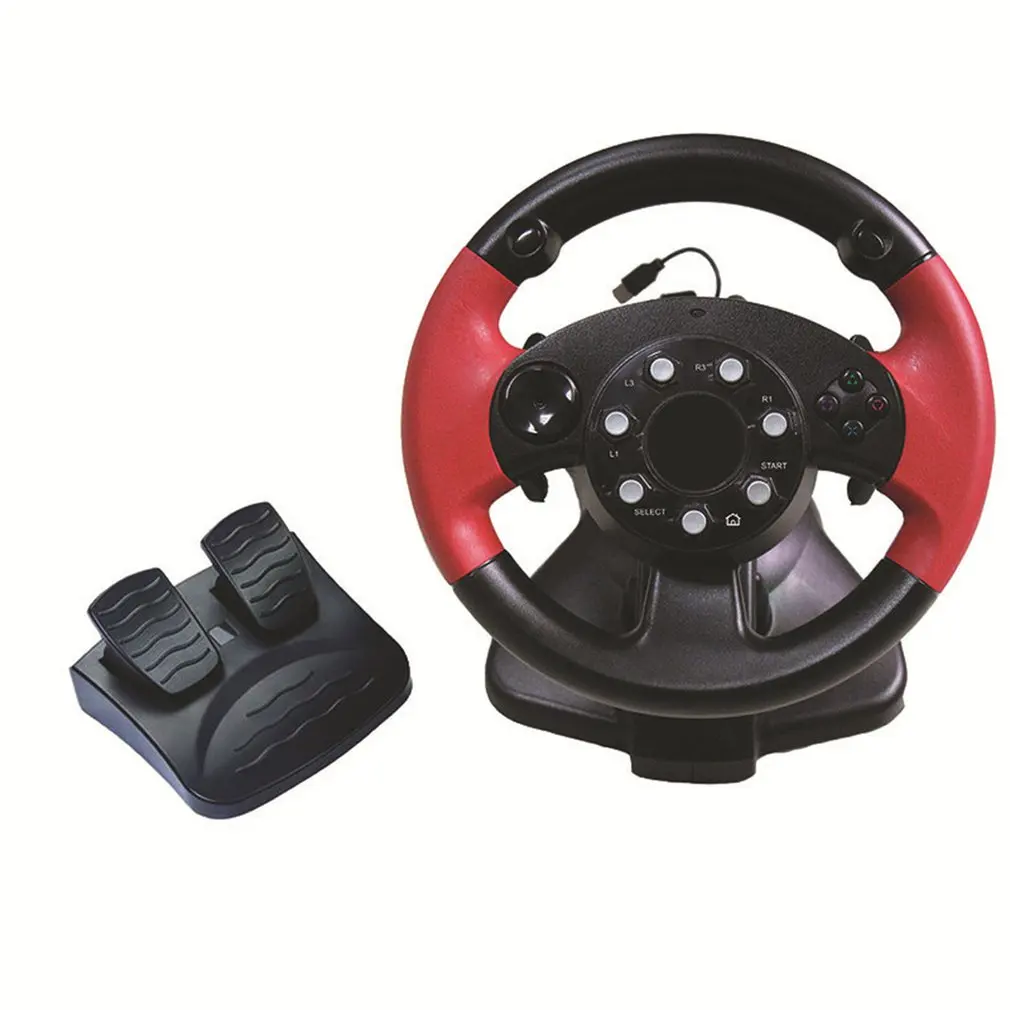 

Gamepad Steering Wheel For Game Series 200Â°Rotation Dual Motor Vibration For PS 3/PS 2/PC Rotatable Gamepad Plug And Play