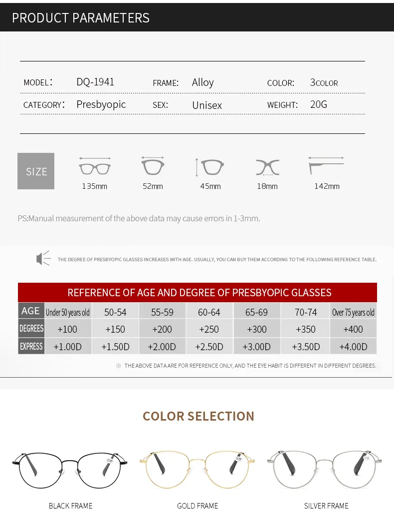 

Women Oval Metal Reading Round Glasses Clear Lens Men Presbyopic Glasses Optical Spectacle Eyewear Prescription Eyeglasses