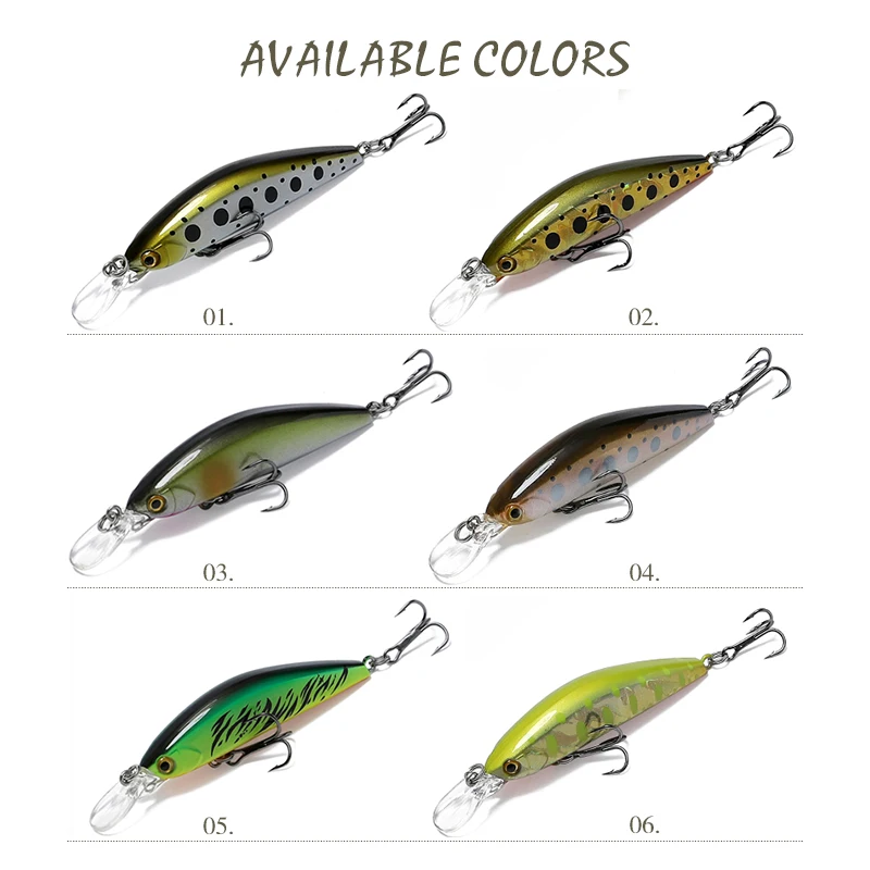 

5.2g 70mm Wobblers Fishing Lures Minnow Japan Jerkbait Pesca Fishing Lure Carp Deep Diving Artificial Hard Bait Sinking Lips