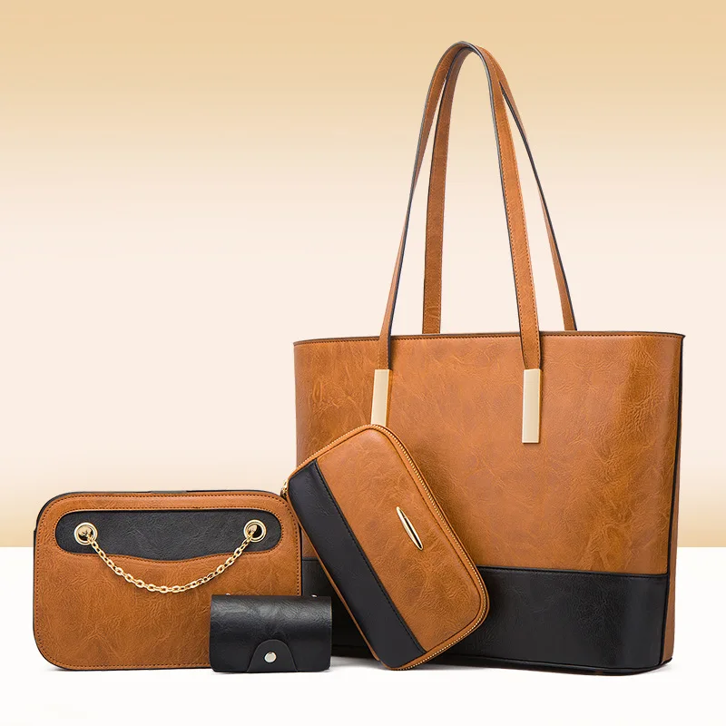 

THREEPEAS High Quality Women's Bag Composite Bag 4 Piece Set Handbag Shoulder Messenger Bag Composite Bag LuxuryTote Bag