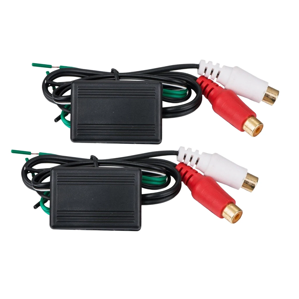 

2-Piece Car Audio Stereo Speaker Cable To Rca Adapter From High To Low Converter