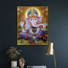 Настенные художественные картины на холсте с изображением бога индуии слона, современные постеры и принты Ганеши, декор для домашней комнаты
