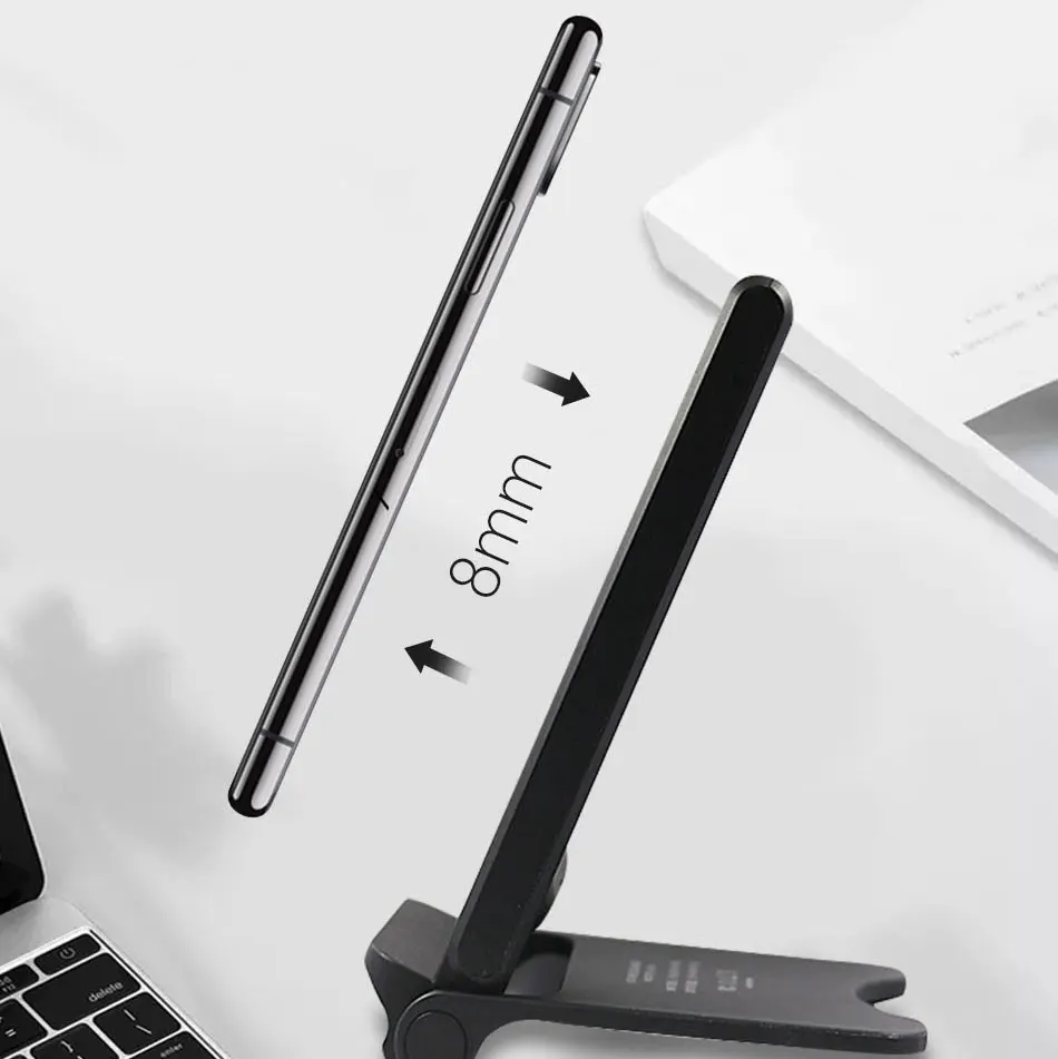 Складная 10 Вт Беспроводная подставка для зарядного устройства для iPhone X XR XS 8 Беспроводная зарядка индуктивное зарядное устройство для Samsung Galaxy S8 S9 Note 8 9