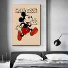 Disney Винтаж живопись на холсте, мультфильмы в спортивном стиле с Микки-Маусом для бега Плакаты печать настенные картины для детской комнаты картина на стену Декор Куадрос