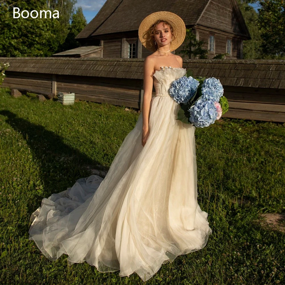 Женское свадебное платье без бретелек длинное плиссированное с цветочным