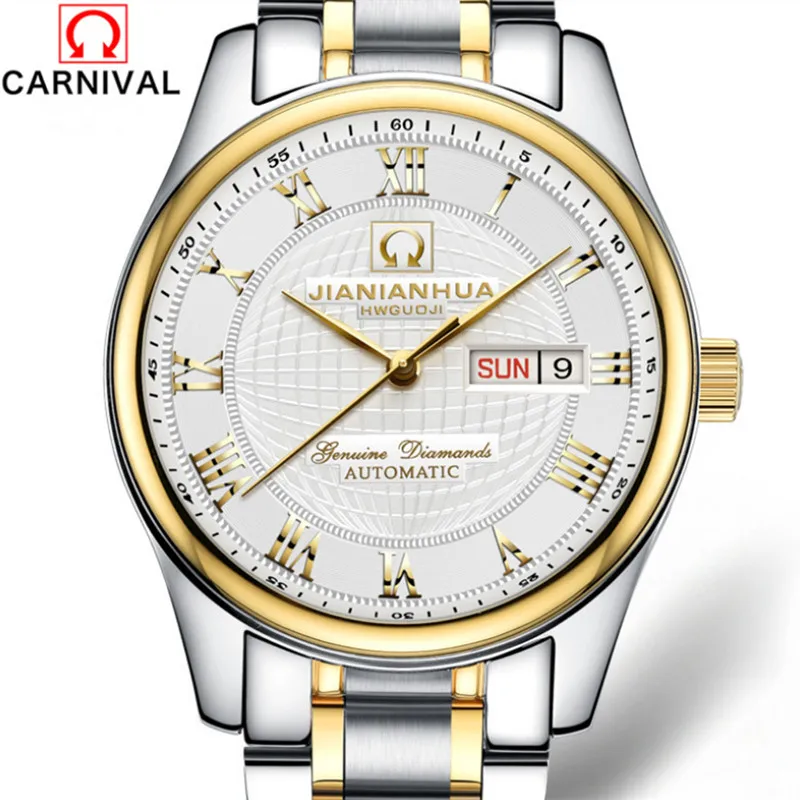 Brand Business Men Elegant Dress Watches Mechanical Self-winding Automatic Wrist watch Week Calendar Full Steel Roman | Наручные часы