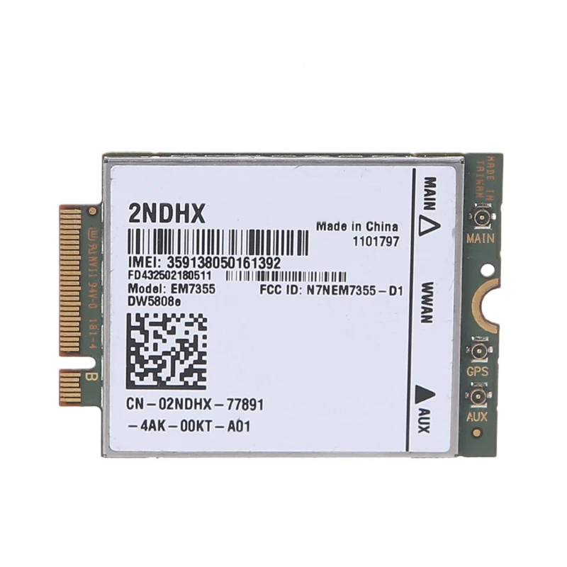 

Сетевая карта EM7355 DW5808e, 4G LTE/EVDO/HSPA, 42 Мбит/с, модуль для Dell Venue 11 Pro, Latitude 14, 12, 11 Pro и Air Prime
