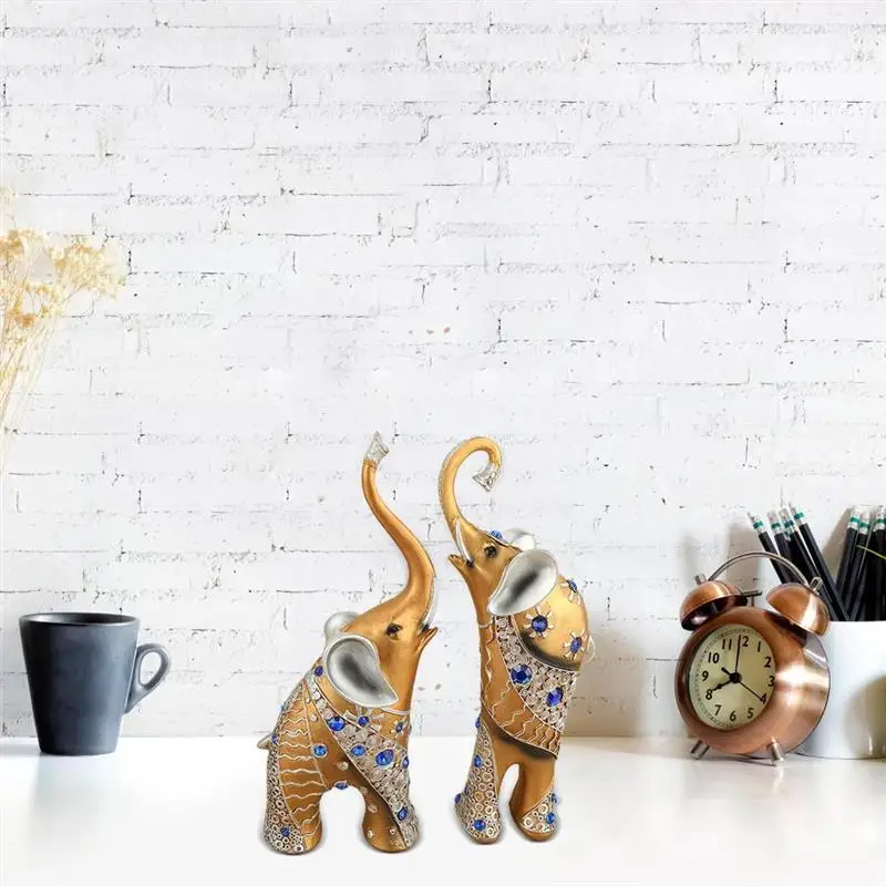 Современные художественные статуи слона фэн шуй на удачу коллекционные фигурки