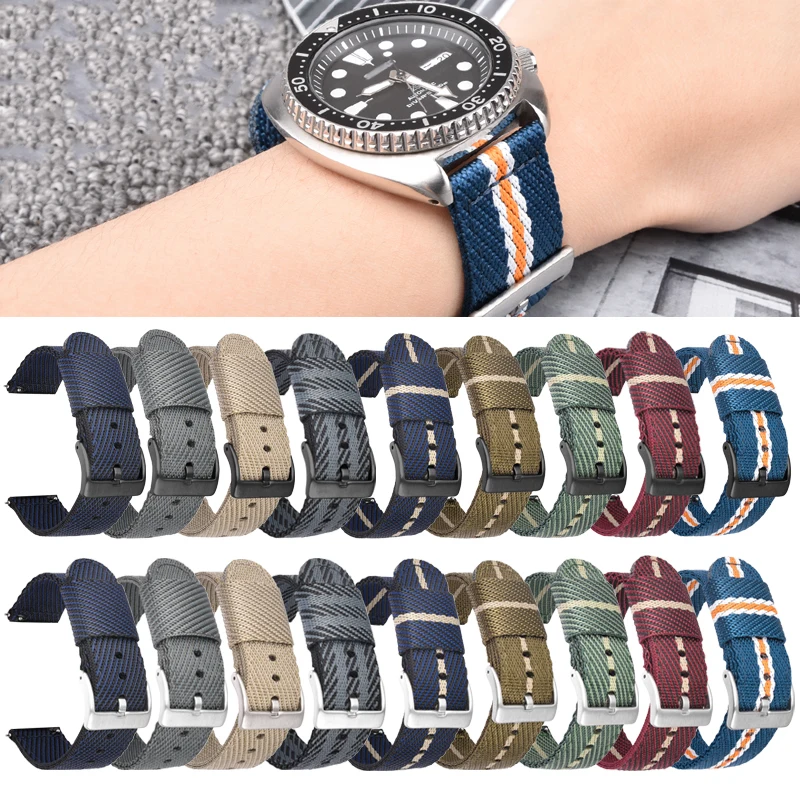 

Nylon NATO Strap 18mm 20mm 22mm 24mm Zulu Watchband Stainless Steel Buckle Military Men Replacement Bracelet Watch Accessories