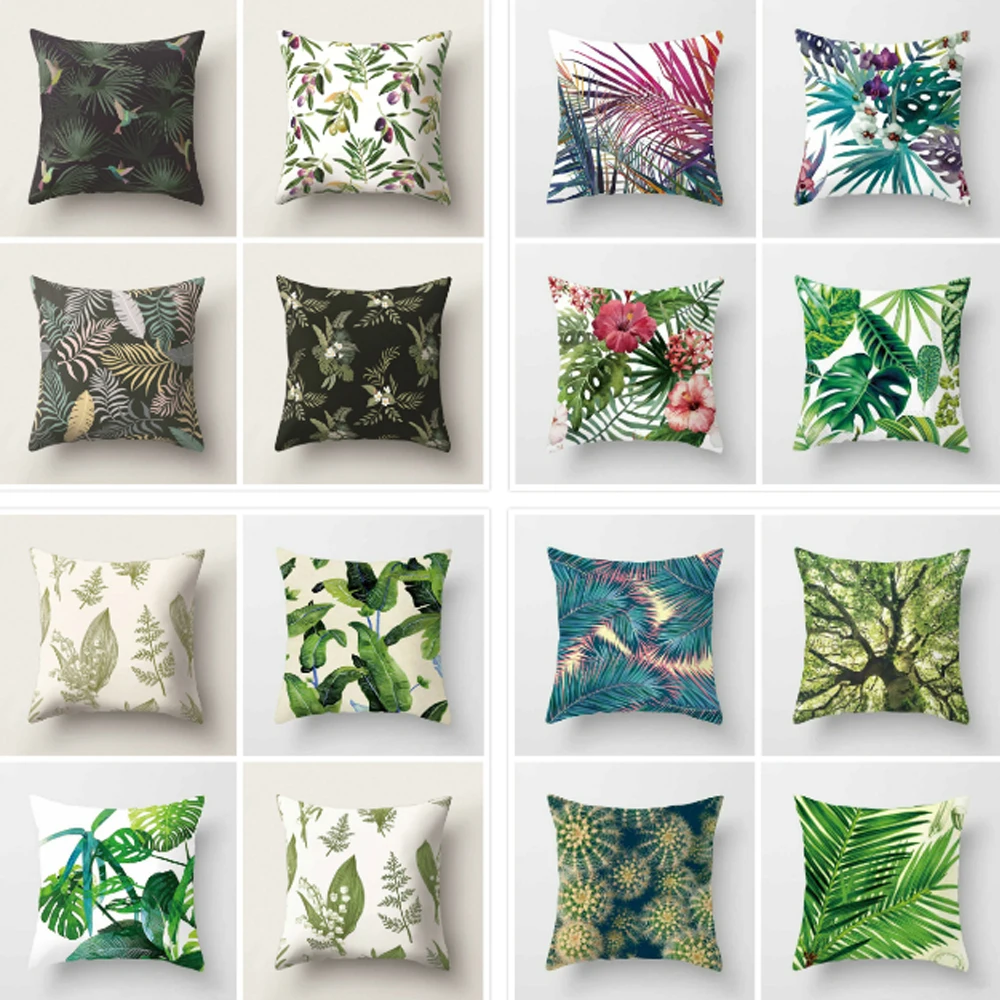 Пейзаж наволочка из полиэстера завод тропического леса узорчатый Чехол Диван