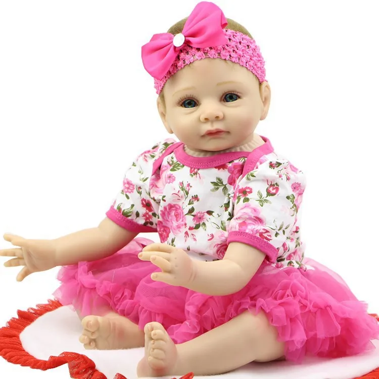 Девочка bebe Кукла reborn menina de silicone 55 см куклы карие глаза реалистичные детские
