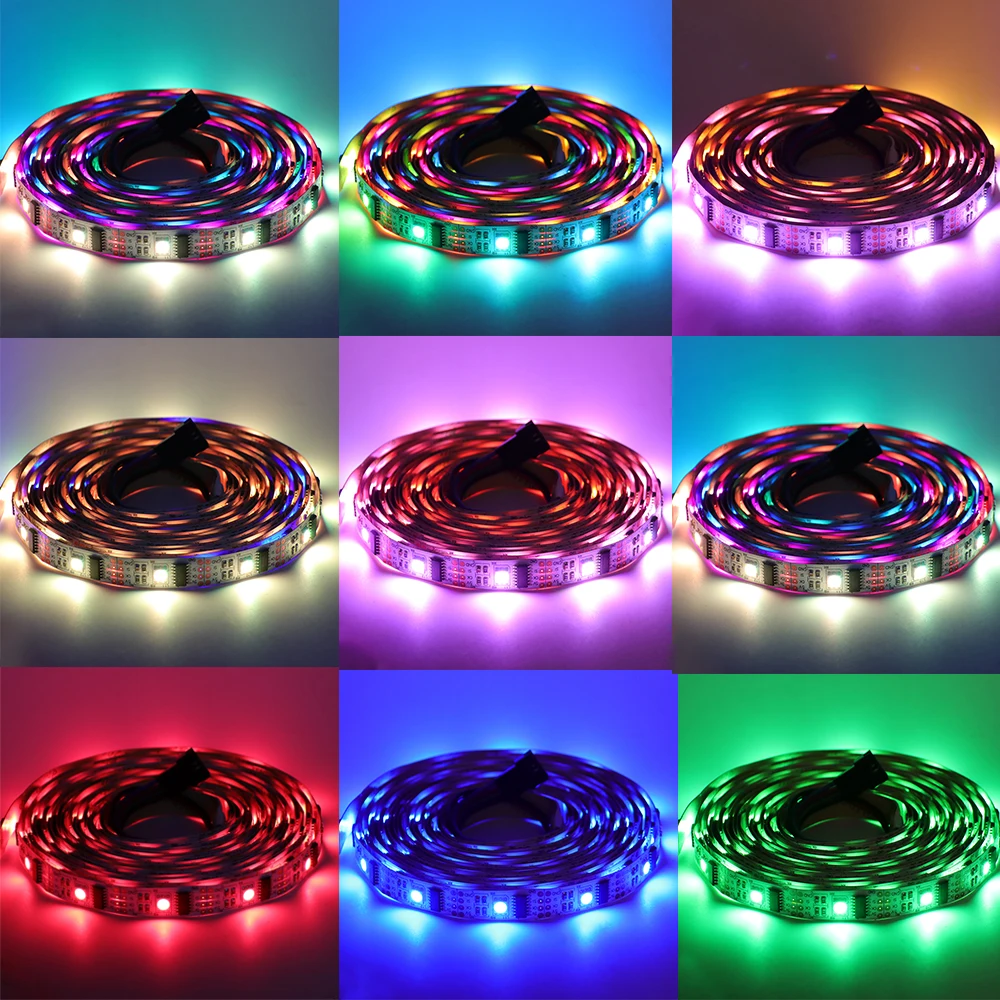 1 м 5 DC5V WS2801 2801 Dream Color 5050 RGB водонепроницаемая светодиодная лента индивидуально