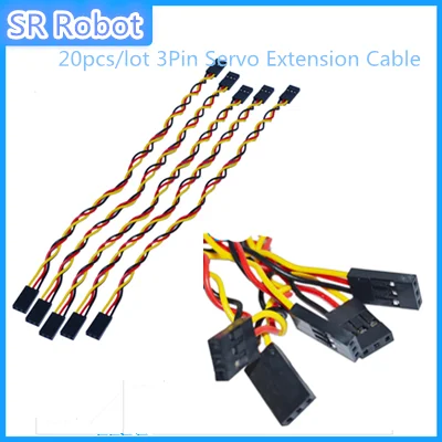20 шт./лот 3-контактный сервоудлинительный кабель с двойной головкой DuPont длина