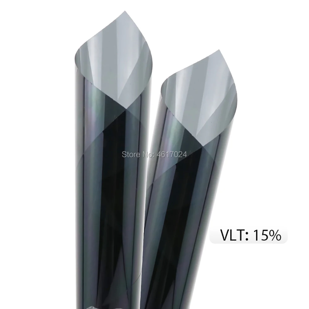 

50cmX200cm 2ply VLT15% Charcoal color PET self adhesive uv protection window tinted glue film