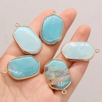 natural stone gem amazonite pendant handmade crafts diy charm necklace earrings jewelry accessories gift making