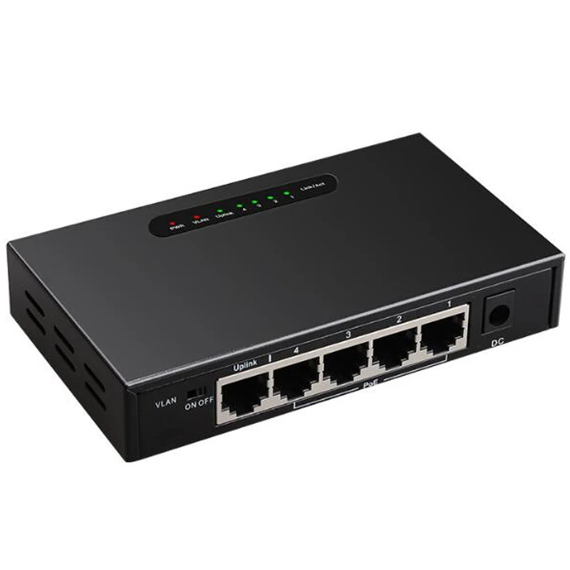 5 Port POE Gigabit Switch RJ45 Ethernet Unmanaged Desktop with VLAN Function for PC EU Plug | Компьютеры и офис