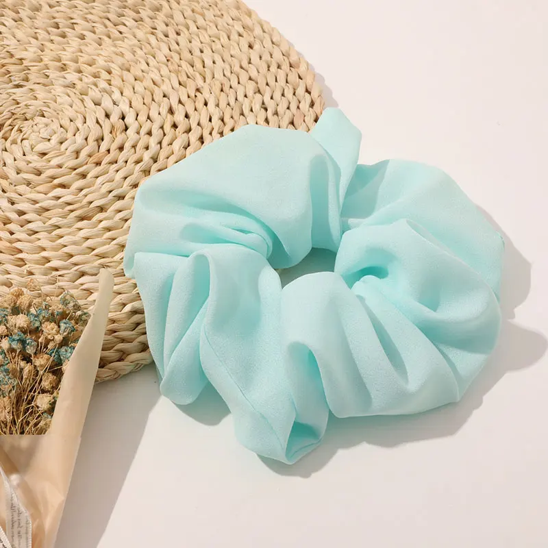 

1PC Woman Fashion Scrunchies Chiffon Cloth Fabric Hair Ties Girls Ponytail Holders Rubber Band Elastic Hairband Hair Accessories